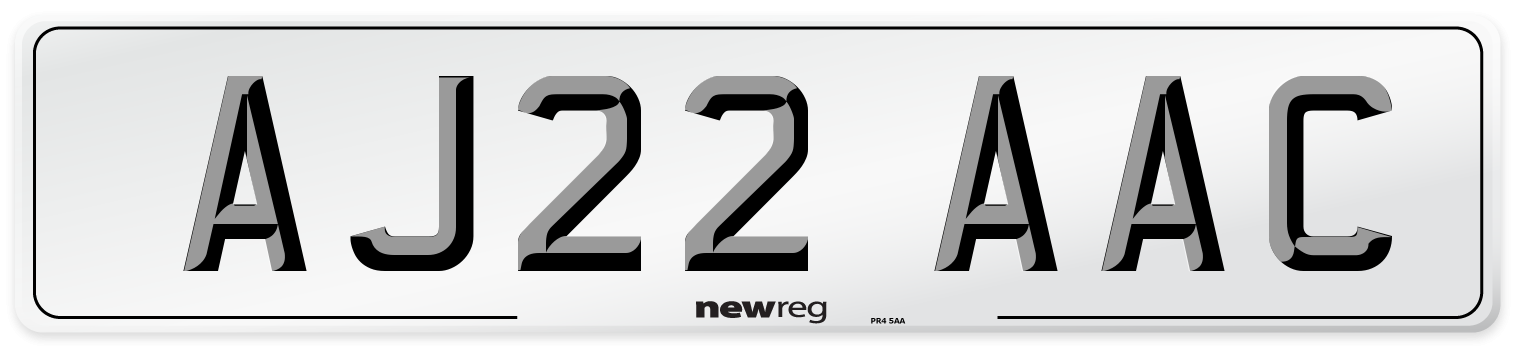 AJ22 AAC Number Plate from New Reg
